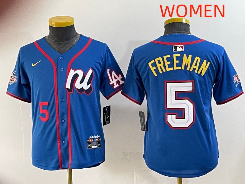 women 2025 Los Angeles Dodgers #5 Freeman Blue Nike 2025 MLB All Star Jersey style 007->women mlb jersey->Women Jersey